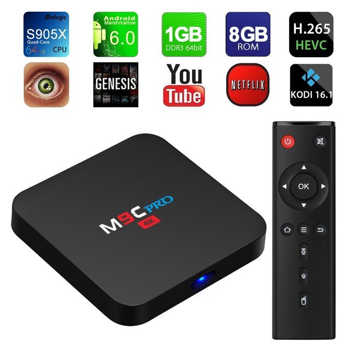 TICTID M9C Pro Android 6.0 Tv Box 4K New Amlogic S905X Chipset-Quad Core [1G/8G] with Kodi 16.1 Fully Loaded-Support...