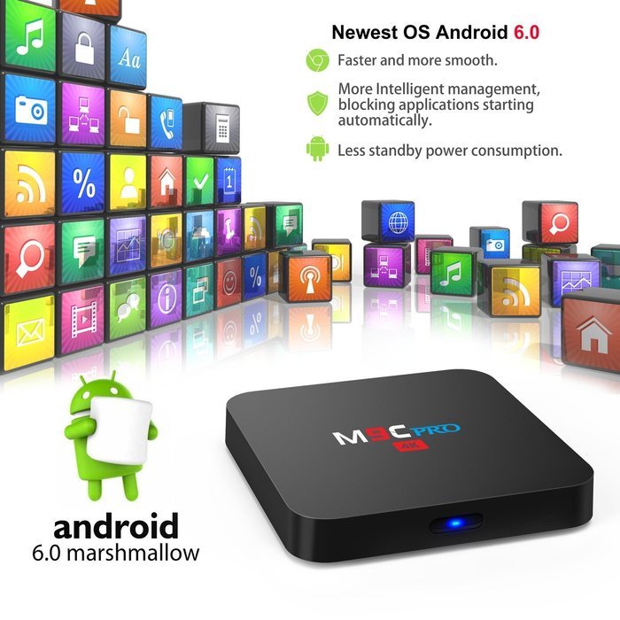 TICTID M9C Pro Android 6.0 Tv Box 4K New Amlogic S905X Chipset-Quad Core [1G/8G] with Kodi 16.1 Fully Loaded-Support... N3