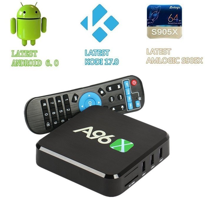 [2017 Latest TV Box ]Bros Unite A96X Android TV BOX Kodi 17.0 Amlogic S905X Quad Core Android 6.0 1G/8G H.265... N2