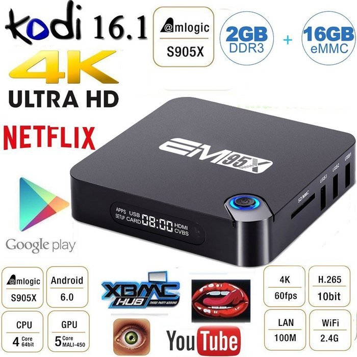 [OTA Update] Android 6.0 TV Box KODI 16.1 Quad core Cortex 4K 60FPS Amlogic S905X A53 Fully Loaded 2GB DDR3 RAM...