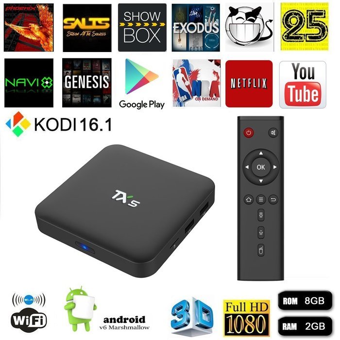 Mifanstech TX5 Android 6.0 Marshmallow Amlogic S905X Quad Core Tv Box Kodi 16.1 Fully Load 2G 8G 4K WIFI LAN Google...