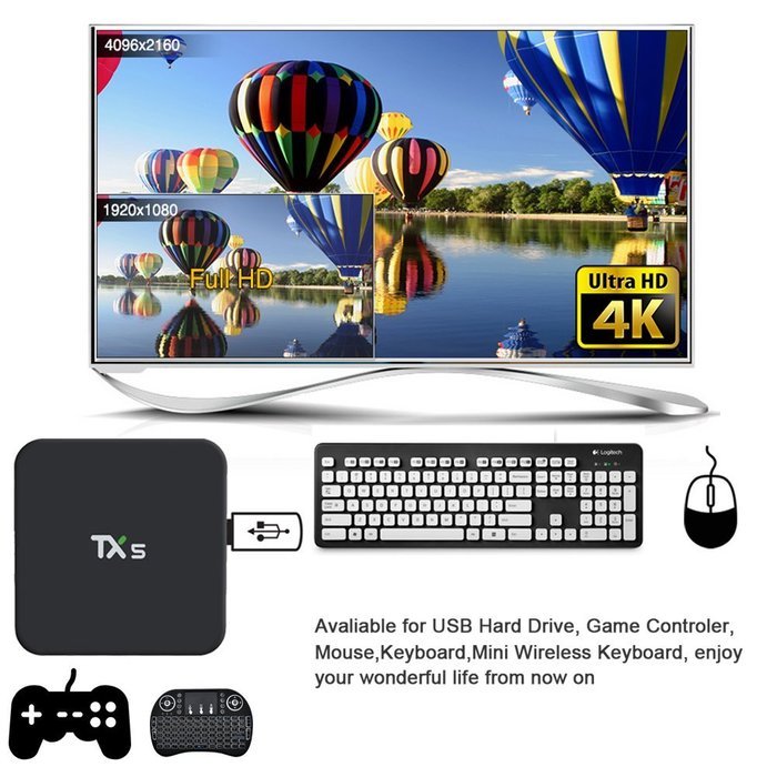 Mifanstech TX5 Android 6.0 Marshmallow Amlogic S905X Quad Core Tv Box Kodi 16.1 Fully Load 2G 8G 4K WIFI LAN Google... N4
