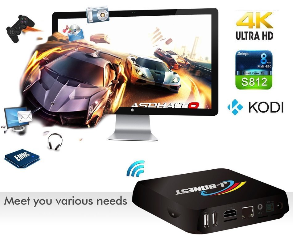 2G/16G 4K TV BOX with Mini Keyboard J-Bonest Smart Android TV Box Amlogic S812 Quad Core KODI 16.0 Fully Unlocked... N7