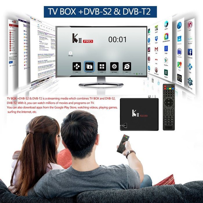 Docooler KII PRO Android TV BOX + DVB-S2 & DVB-T2b Quad-core 2GB / 16GB 4K Android 5.1.1 Amlogic S905 KODI XBMC... N4