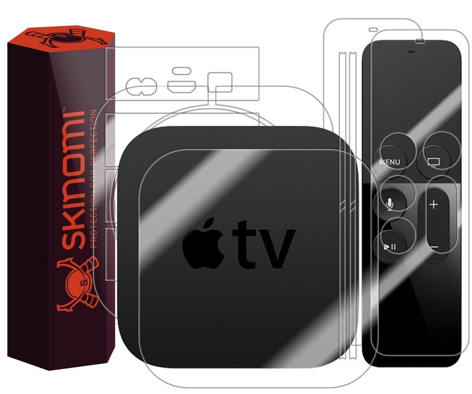 Apple TV Full Body Skin (4th Gen,2015), Skinomi TechSkin Full Coverage Skin Protector for Apple TV 2015 Front...