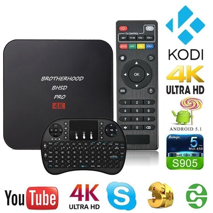 [2016 Free US Wireless Mini keyboard] Brotherhood B980 Pro Android Tv Box / Smart TV Box / Ott TV box 4K Google...
