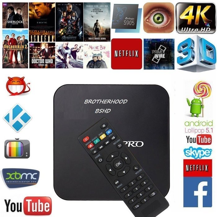 [2016 Free US Wireless Mini keyboard] Brotherhood B980 Pro Android Tv Box / Smart TV Box / Ott TV box 4K Google... N3