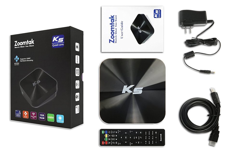 Zoomtak K5 Android TV Box Kodi 16.0 Fully Loaded Amlogic S805 Quad Core 1G RAM/8G ROM,Bluetooth 4.0,Dual Band... N5