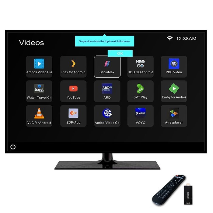 COOQI Mini Android TV Box HDMI up to 1080P with Remote Control, TV Stick for Android 4.4 Quad Core Streaming Media... N3