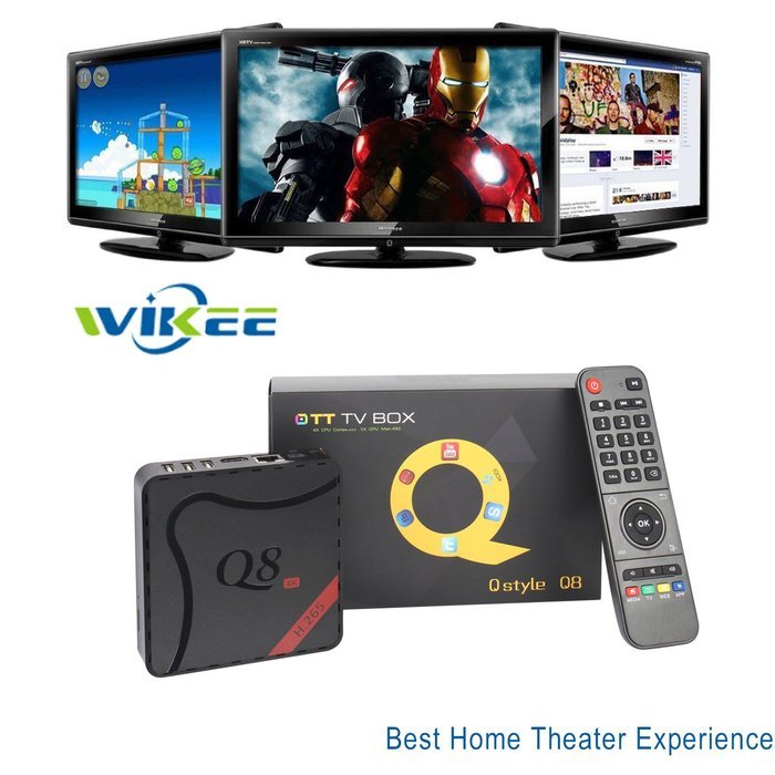 WIIKEE Q8 Android TV Box Fully Loaded with KODI XBMC 16.0 Amlogic S905 Quad Core Android 5.1 Lollipop Os HDMI... N3
