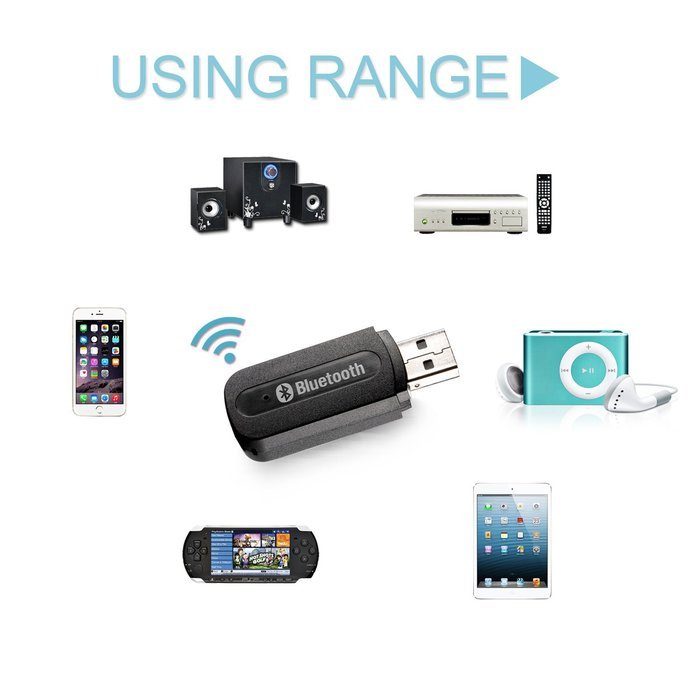 BestDealUSA USB Bluetooth 3.5mm Stereo Audio Music Receiver N6
