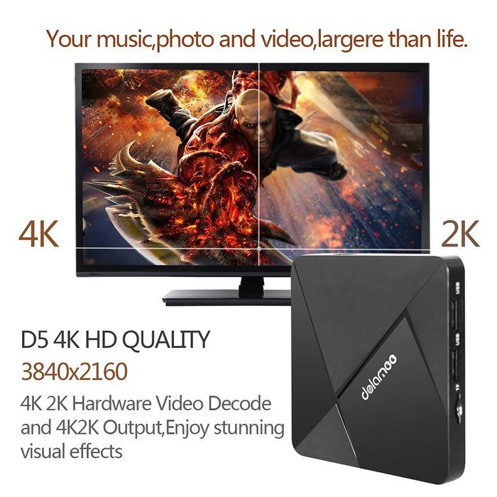 DOLAMEE D5 Android TV Box with Rockchip RK3229 Quad-core Cortex A7 1.5GHz 32bit Android 5.1 Kodi 16.1 Fully Loaded... N6