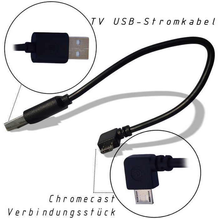 Chromecast USB Cable -- 8 Inch USB Cable and Bonus Chromecast eBook. Designed to Power Your Google Chromecast...