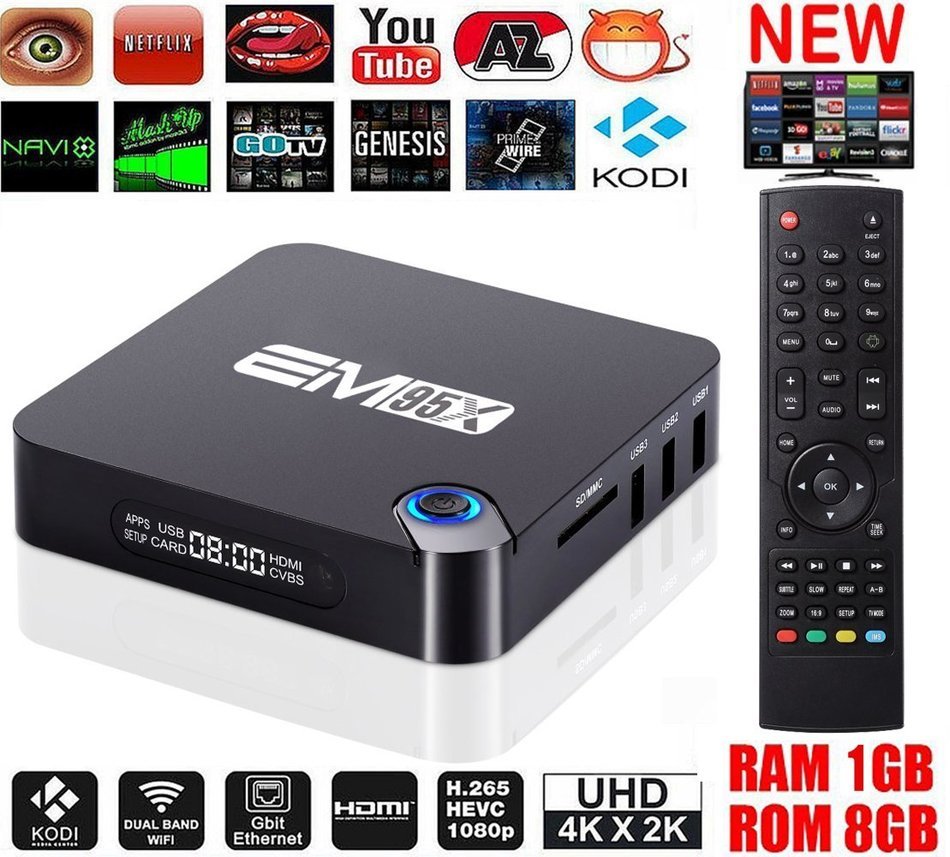 [Updated version EM95X]HONGYU Android 6.0 TV BOX HD KODI 16.1 Fully Loaded XBMC Amlogic S905X Quad Core 2.0GHz...