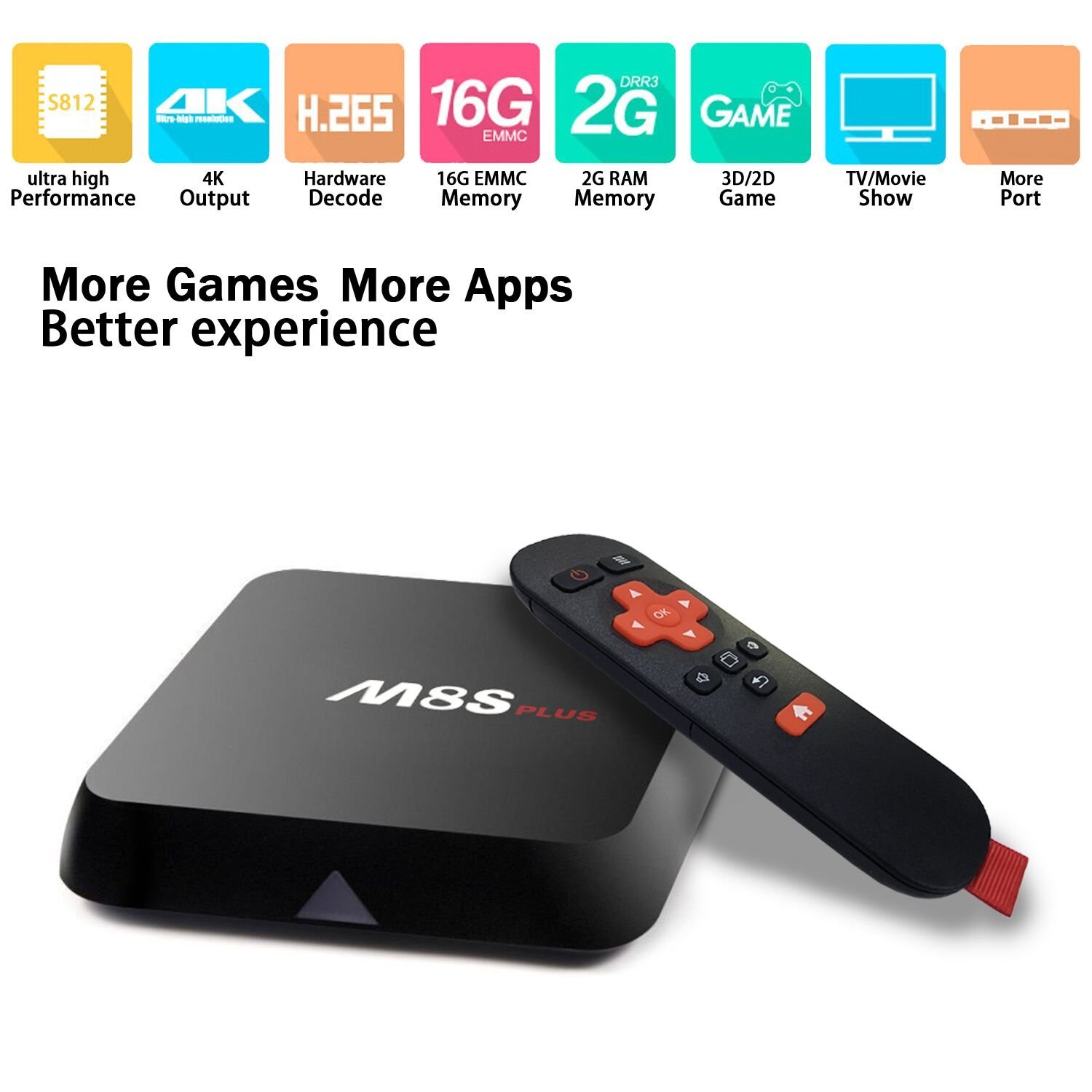 TICTID M8S Plus Android Tv Box Amlogic S812 2G+16G Emmc Quad Core ...