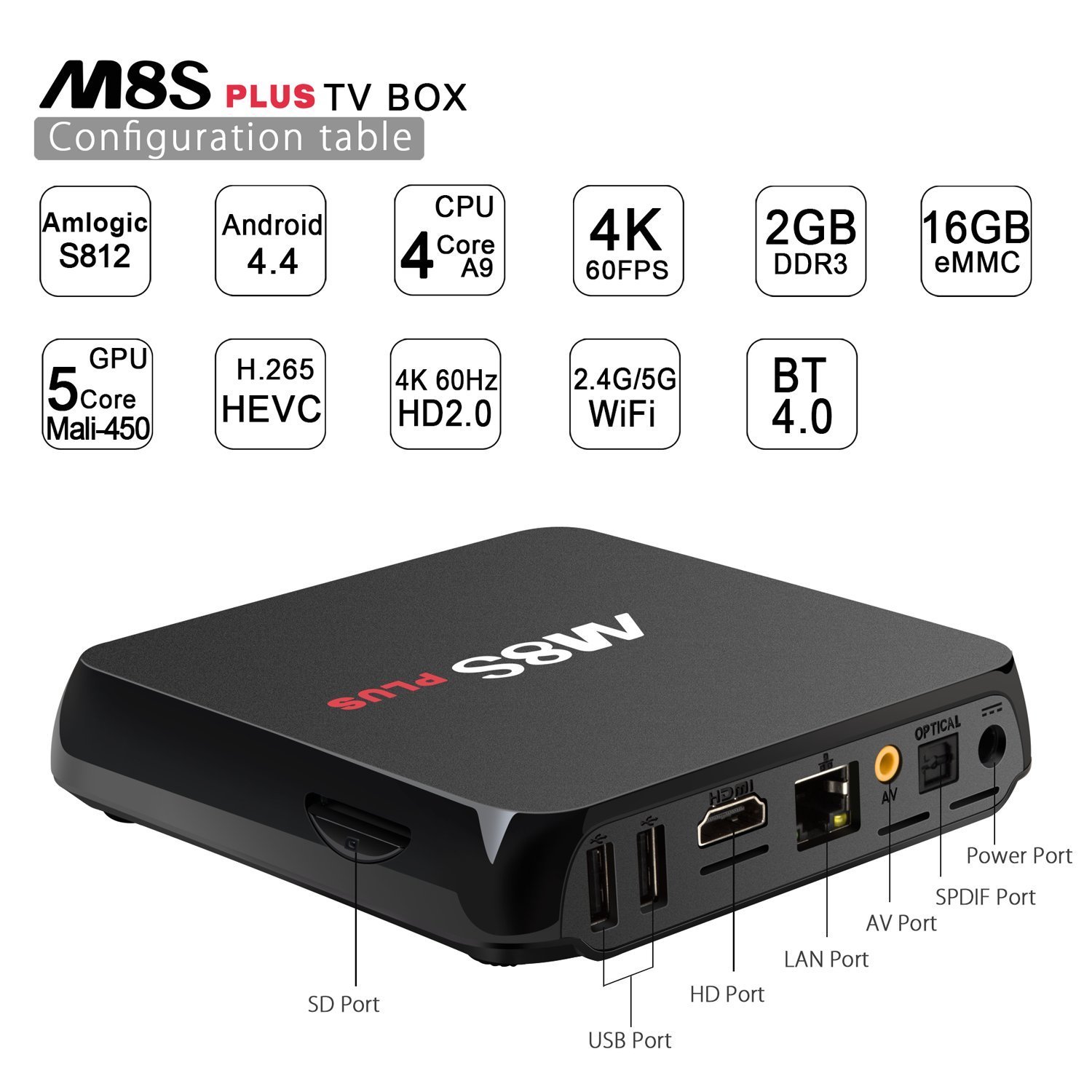 TICTID M8S Plus Android Tv Box Amlogic S812 2G+16G Emmc Quad Core ...