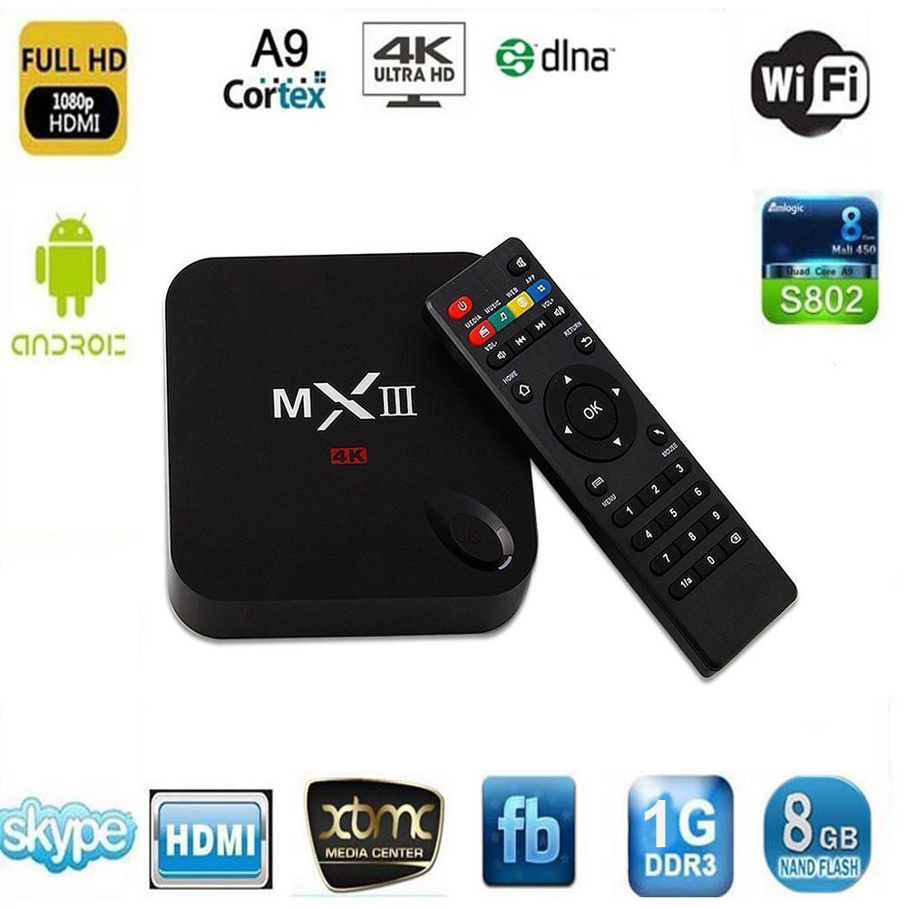 PowerLead Ptox P012 Amlogic S802 Android 4.4 Quad Core Tv Box 4K HD ...