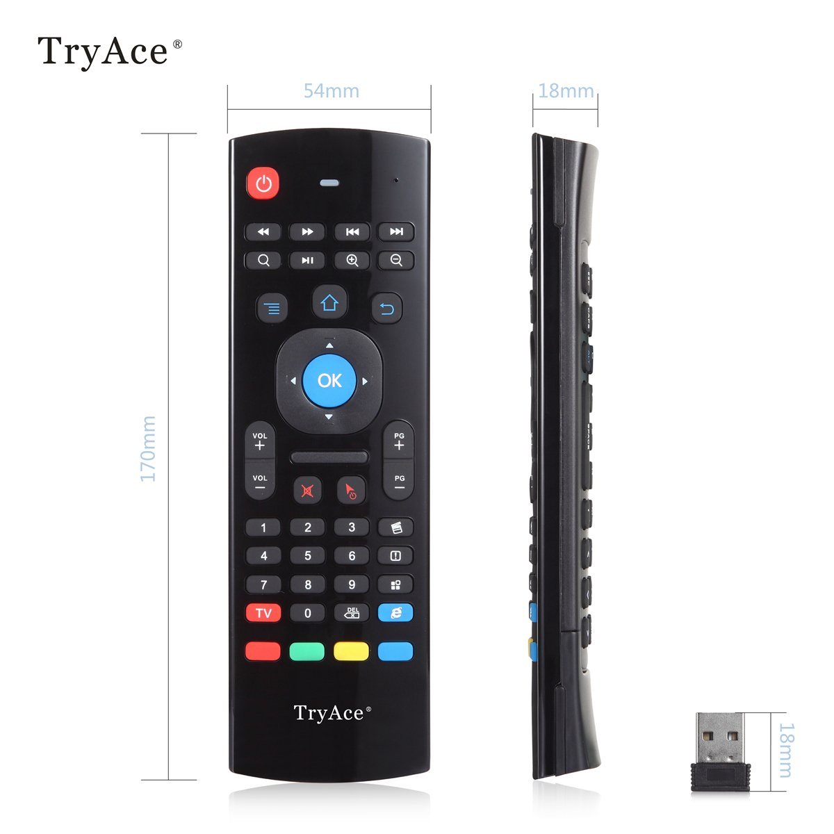 TryAce® 2.4G Portable Mini Wireless Remote Keyboard Mouse PC HTPC IPTV ...