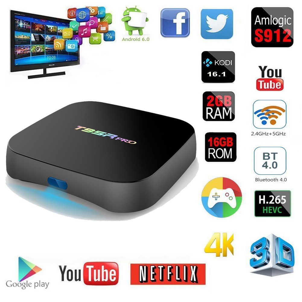 Edal T95R Pro Amlogic S912 TV BOX Android 6.0 HD 4K 1080P 3D 2GB 16GB ...