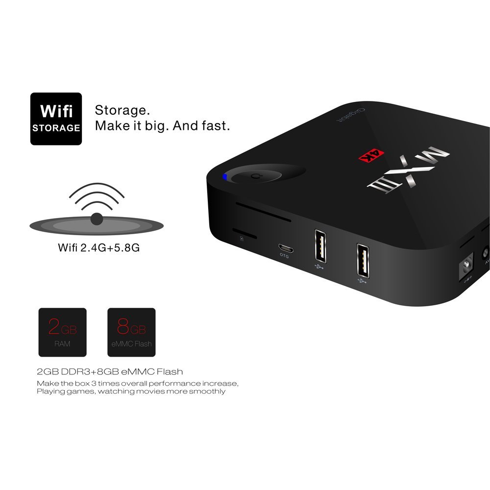 MVPower® Smart TV Box MX3 MXIII Android 4.4 S812 Quad Core support ...