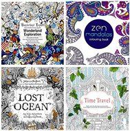 4 Designs/lot Lomefo 2016 mini Adult Coloring Books Secret Garden/Lost ocean/Time travel/Zen Mandalas 24 Pages...