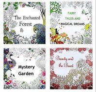 4 Designs/lot Adult Coloring Books mystery Garden beauty and beast/ Magical dream Enchanted Forest 24 Pages Kids...