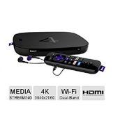 Roku 4 Wi-Fi Ultra HD 4K Streaming Media Player with Earbuds,HDMI Cable and Enhanced Remote with Voice Search