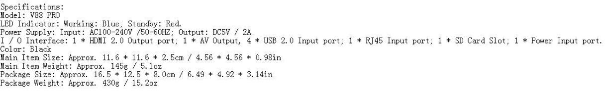 Docooler V88 PRO Smart Android 6.0 TV Box Amlogic S905X Quad Core 64bit KODI16.1 XBMC VP9 UHD 4K HDMI Mini PC... N7
