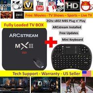 ARCstream 2016 NEW MX3 plus Mini Wireless Mouse/keyboard - Quad-Core TV Box XBMC KODI &quot;Fully Loaded&quot; IPTV 2.0GHz...