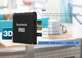 Rominetak [Wireless Touchpad Backlit Mini Keyboard] + R60 Android 6.0 OS TV Box 2GB DDR3 RAM 16GB Flash Bluetooth... N7
