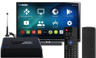 Aura Live Android TV Box Optimized Kodi Media Center TV Tuner DVR QWERTY wireless remote WiFi Full HD TV antenna... N8