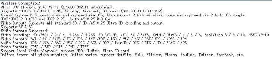 Docooler ENYBOX X1 Android 6.0 TV Box Amlogic S905X Quad Core 64bit 1GB / 8GB KODI16.0 XBMC UHD 4K2K60fps HDMI... N8