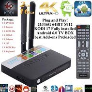 Kukele 2017 Plug &amp; Play Ready Fully Unlocked S912 Android 6.0 Marshmallow Smart TV BOX Streaming Media Player...