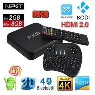NPET RK8 Android 5.1 TV Box RK3368 Octa Core 64Bit 2GB 8GB WIFI Smart 4K KODI XBMC with Black Wireless Keyboard