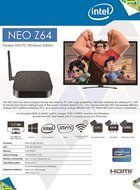 Minix Neo Z64-W10 Windows 10 edition TV Box, Mini-PC, Media Hub with HD Graphics (Black)