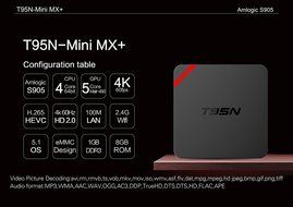 T95N Quad-core Android TV Box 4Core 64bit CPU 5Core Mail-450 GPU 1GB RAM 8GB ROM H.265 HEVC 2.4G Wifi Streaming... N7