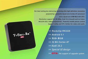 Smart Tv Box R9+ 4k Quad Core ARM Mail-400 GPU 1GB Ram 8GB Nand Flah, Android 5.1.1 KODI 16.1 32 Bit Cortex A7... N6