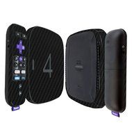 Skinomi TechSkin - Roku 4 Carbon Fiber Full Body Skin / Front &amp; Back Wrap Clear Film / Ultra HD and Anti-Bubble...