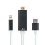 EZcast iPhone to HDMI Cable 2 in 1 Dual Connector Lightning to MicroUSB Sync Stouch 6.4Ft Lightning MHL To HDMI... N3
