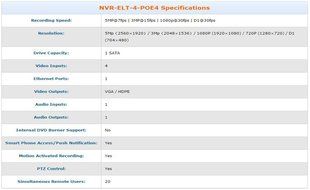 4 Channel Tiny NVR - 4 Channels 1080P @30fps up to 5MP @7fps - 4 POE Ports Built In - NO HARD DRIVE N6