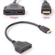 Simply Silver - 1080P HDMI Port Male to 2 Female 1 In 2 Out Splitter Cable Adapter Converter - Unbranded N2