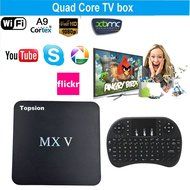 Tops MXV Android TV BOX Amlogic S905 Quad-core Mini PC Streaming Media Player DDR3 2GB/ROM 8GB with Keyboard