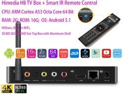 Luckymall Newest HIMEDIA H8 Octa Core Chips 64Bit Android TV Box, 2GB RAM 16GB ROM HiShare Built-in WiFi Home...