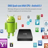 Mini TV Box, CEStore A95X HDMI 2.0 4k HD Streaming Media TV box w/ Amlogic S905 Quad Core Cortex A53 2.0GHz 64bit... N5