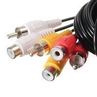 BephaMart 5m 3 RCA Male to Female Plug Splitter Audio Video AV Adapter Extension Cable DVD N2