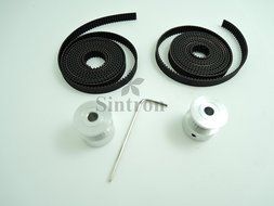 [Sintron] 2M Timing Belt Set + 2 pcs GT2 20 Tooth 5mm Bore Pulleys for RepRap 3D Printer Prusa Mendel i3 Kossel... N2