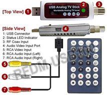 Universal Analog RF Coax RCA Video Audio To USB Converter DVR N2