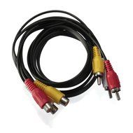 BephaMart 1.5m 5ft 3 RCA Male to Female Audio Composite Extension Video Cable Jack Adapter N6