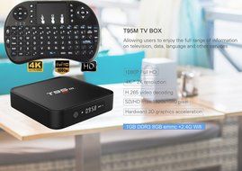 T95M Set Top TV Box Preinstalled with Full Loaded Kodi 16.0 Amlogic S905 Quad Core Android 5.1 Wifi LAN 3D Blu-ray...