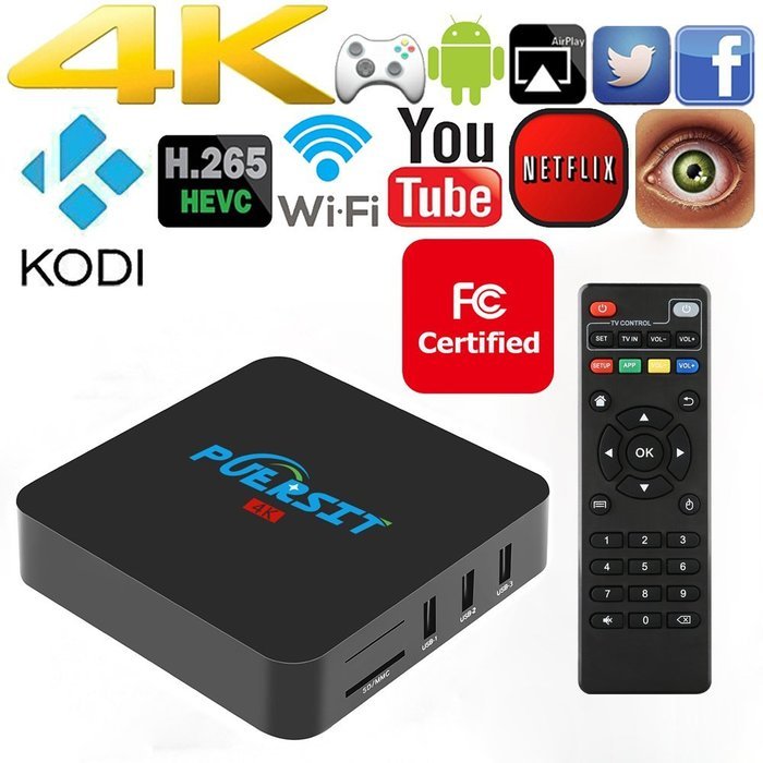 Puersit TV BOX Unlocked Android Fully Loaded Kodi 1080P Amlogic S905 ...